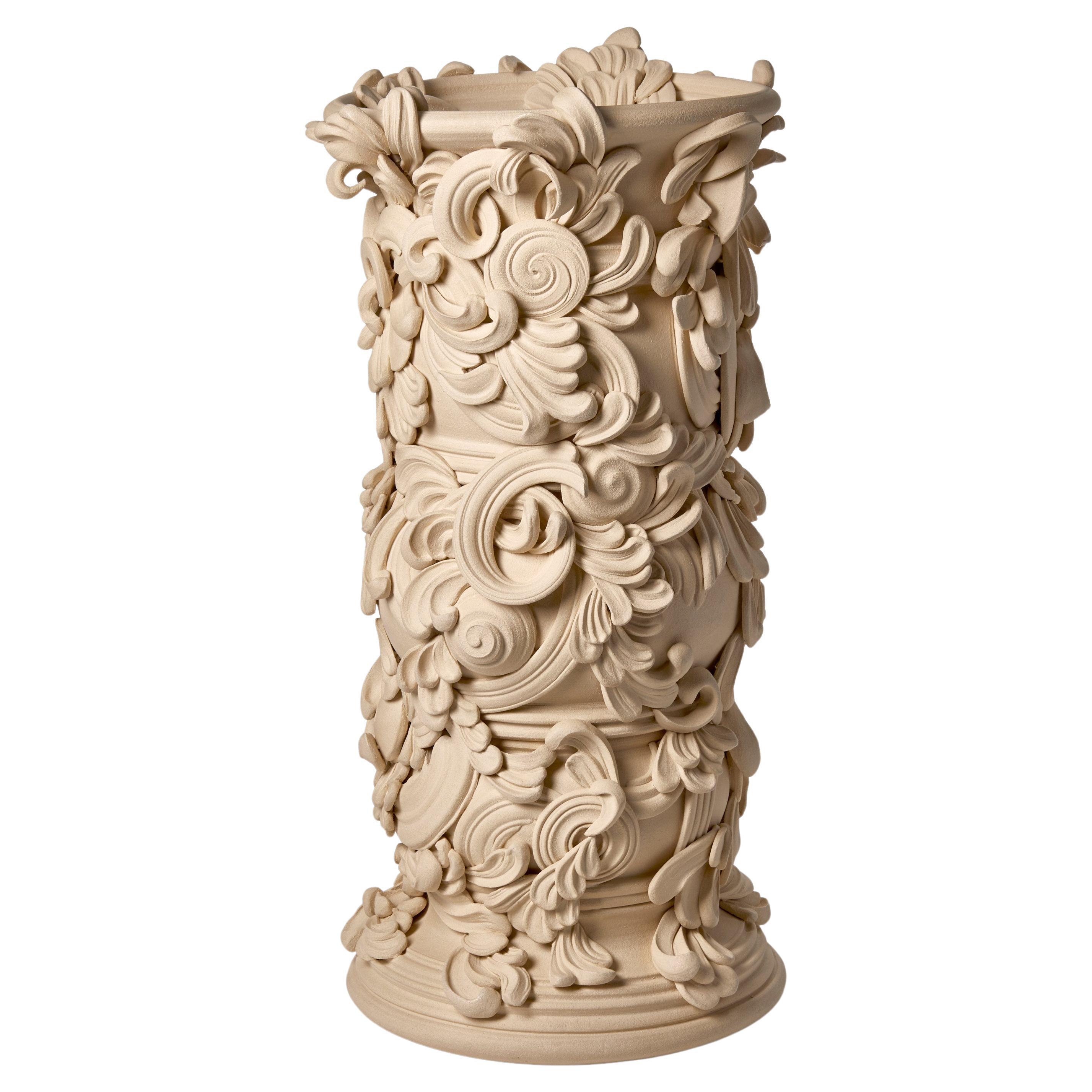 Gyratory II, a ceramic vessel inspired by rococo architecture by Jo Taylor For Sale
