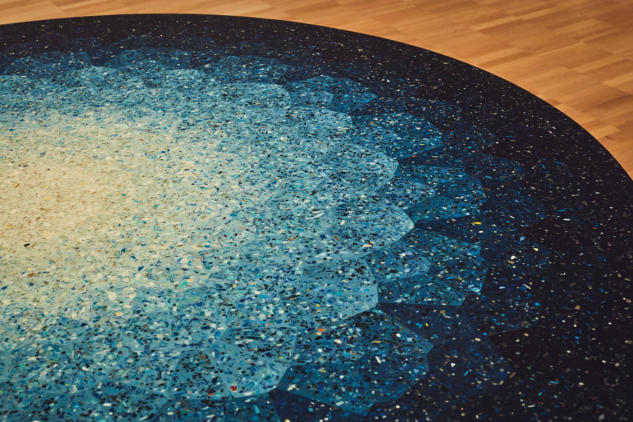 Gyro, Round Mosaic Table in Recycled Ocean Plastic Terrazzo by Brodie Neill For Sale 5