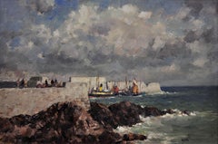 Port de Ness Butt Of Lewis, Écosse. Hébrides. Peinture de paysage des îles écossaises