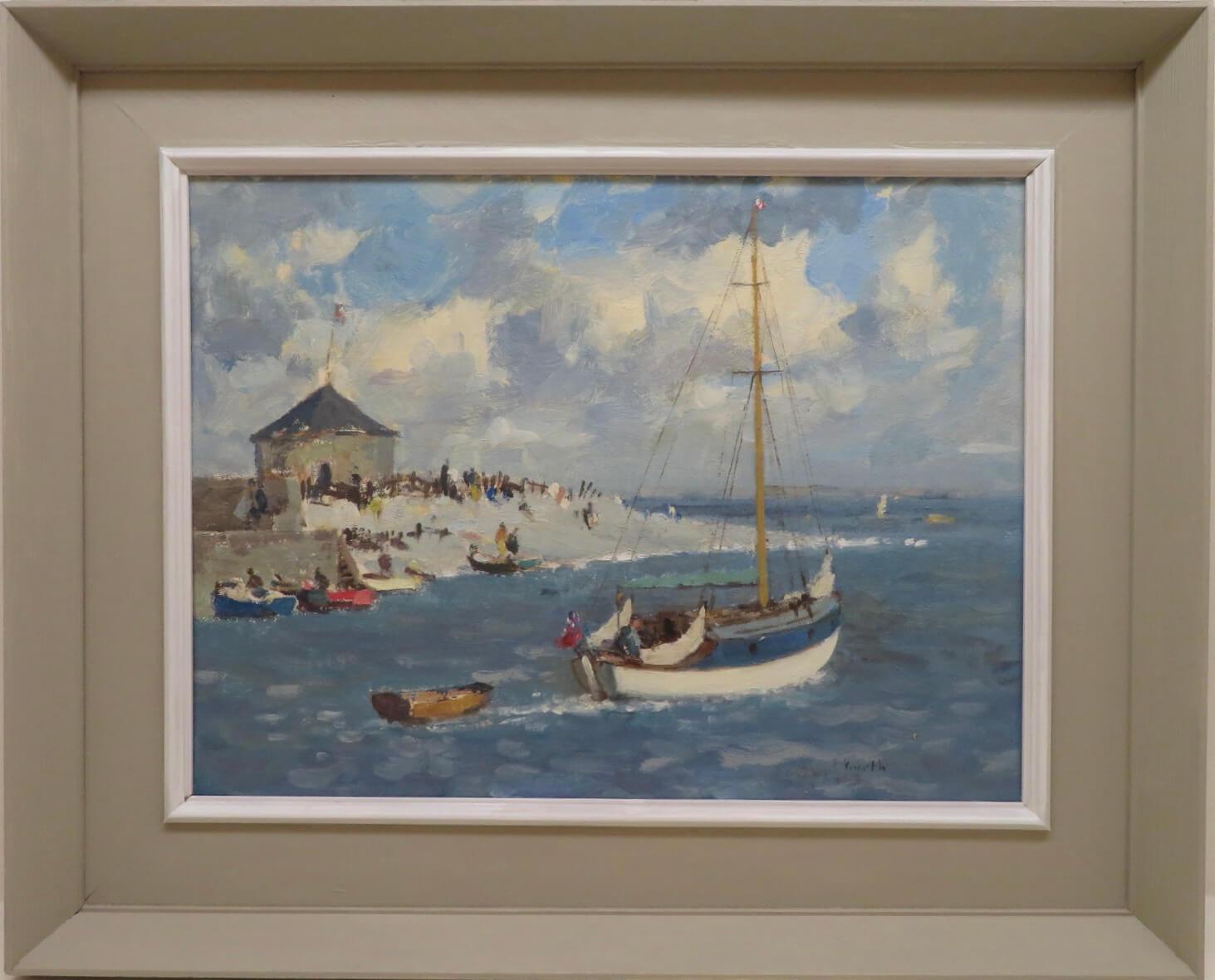 Original Seascape Seaside Sailing oil painting by Canadian Gyrth Russell 4