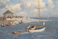 Original Seascape Seaside Sailing oil painting by Canadian Gyrth Russell