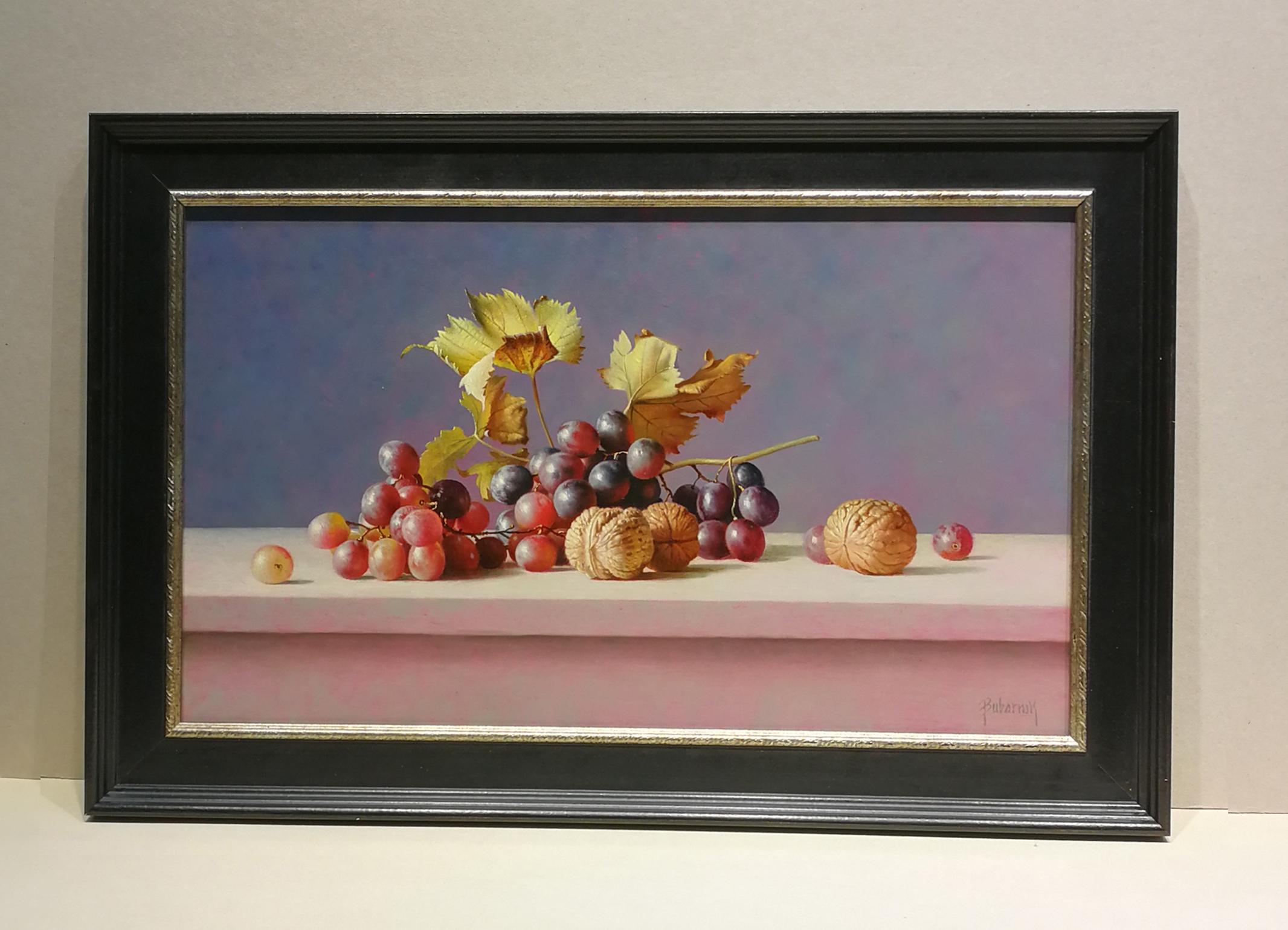 Favourite fruits, Gyula Bubarnik, peinture à l'huile/panneau, photoréaliste