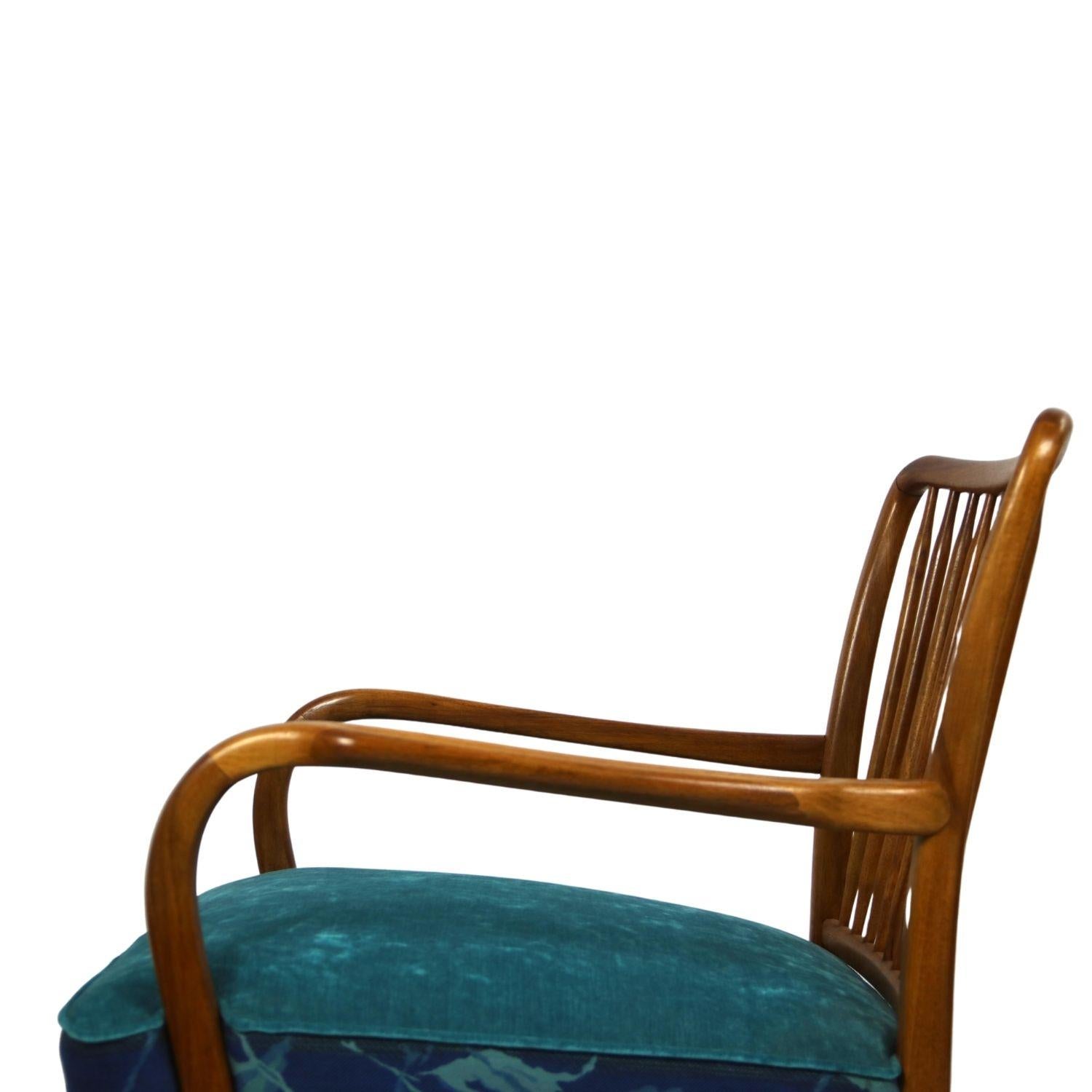 Gyula Kaesz Art Deco Curved Wood Armchair in Soho Style 6