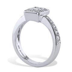 .35 Carat Princess Cut Diamond  Palladium Engagement Ring Handmade by H&H Jewels