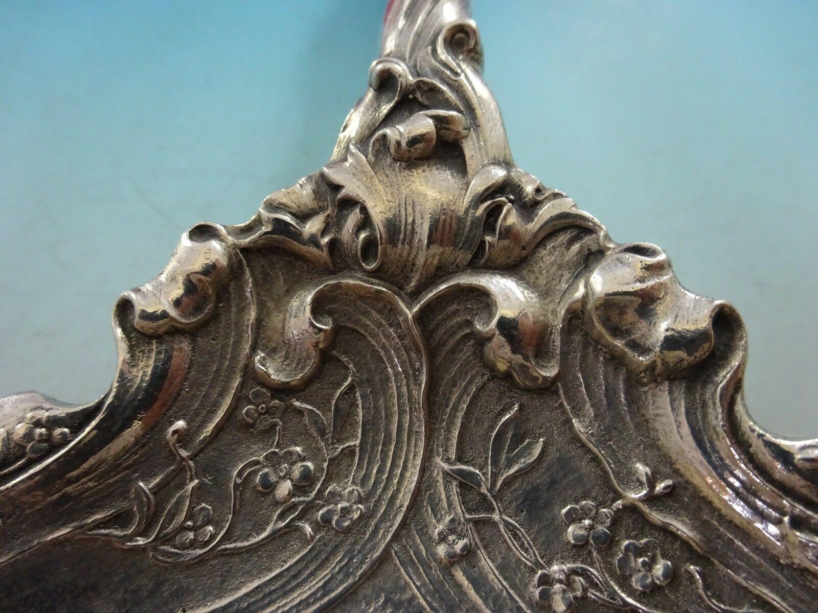 Cuillère à baies en argent sterling moulée à la main:: Art Nouveau à motifs floraux:: H 158 de Gorham 2