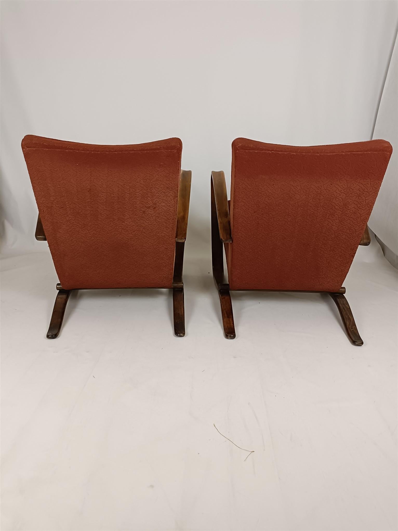 H. H. 69 Poltrone di Jindřich Halabala, anni '30, set di due in vendita 12