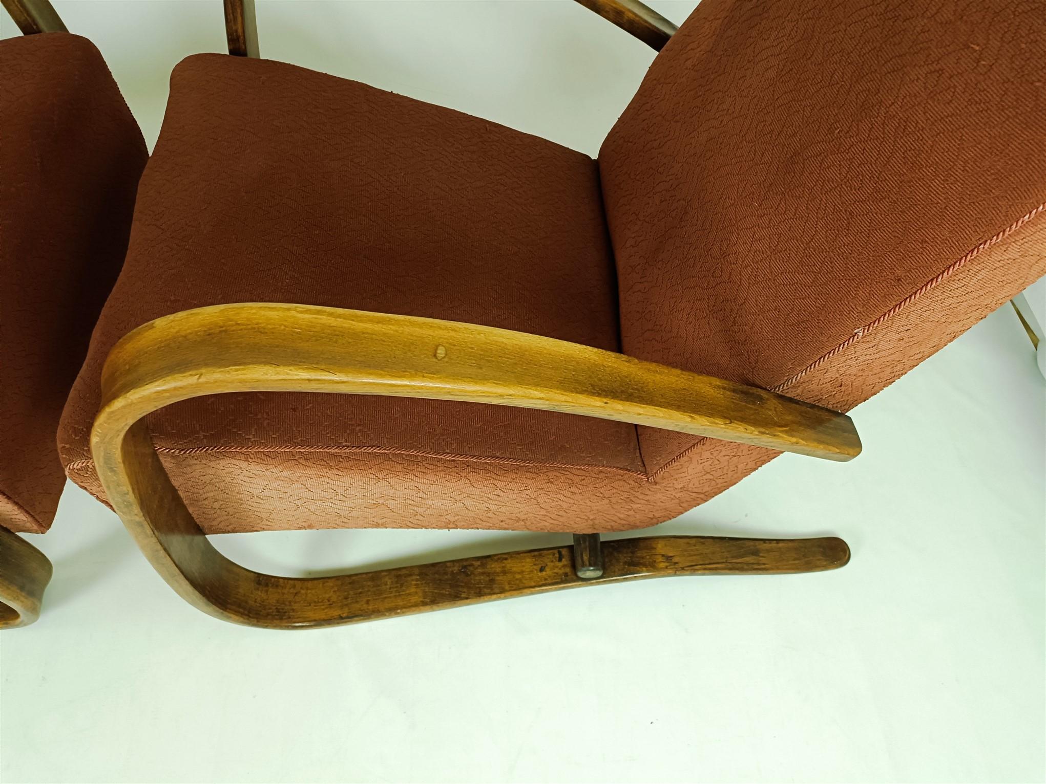 Tessuto H. H. 69 Poltrone di Jindřich Halabala, anni '30, set di due in vendita