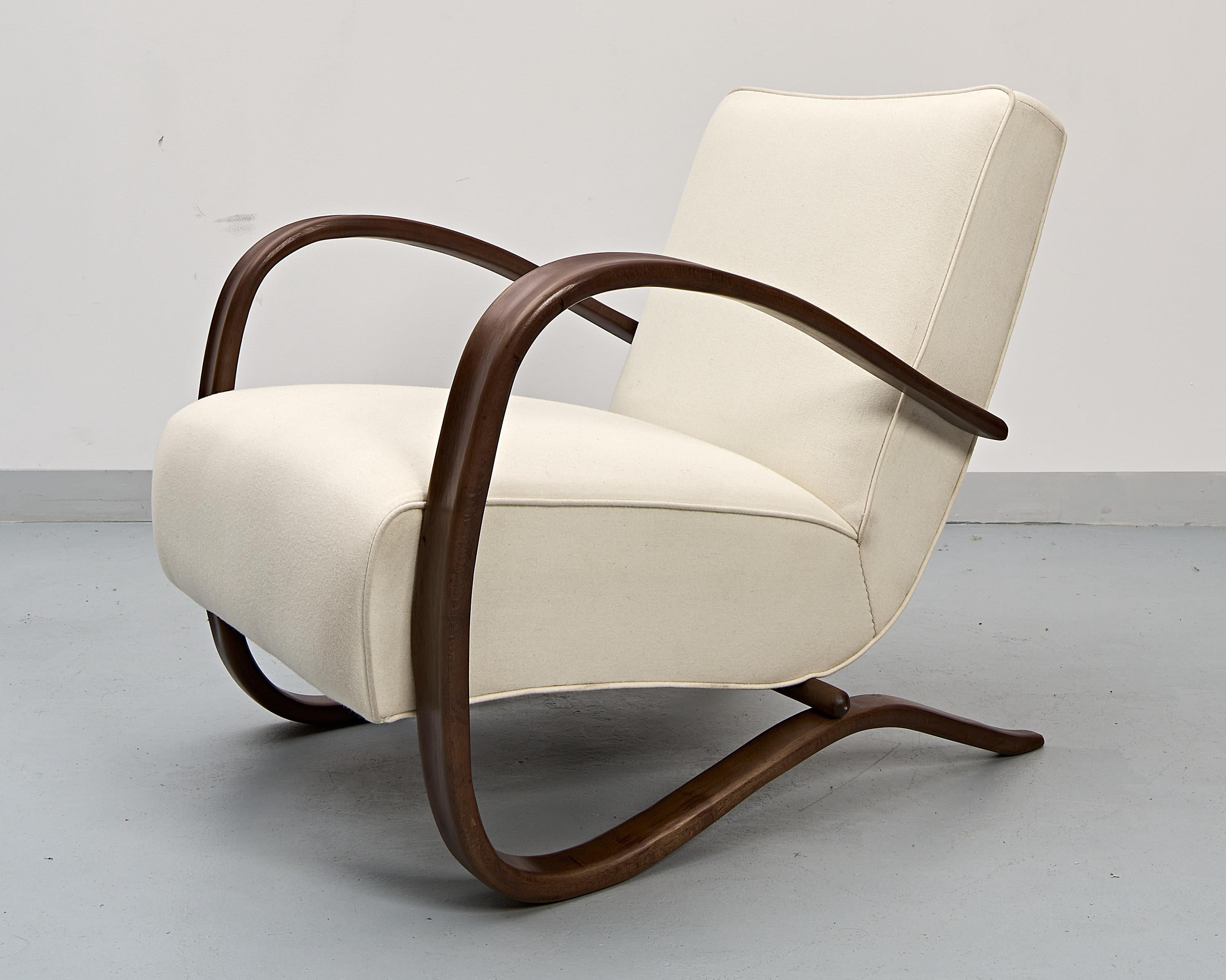 Art Deco H-269 Lounge Chair by Jindrich Halabala, 1940s For Sale