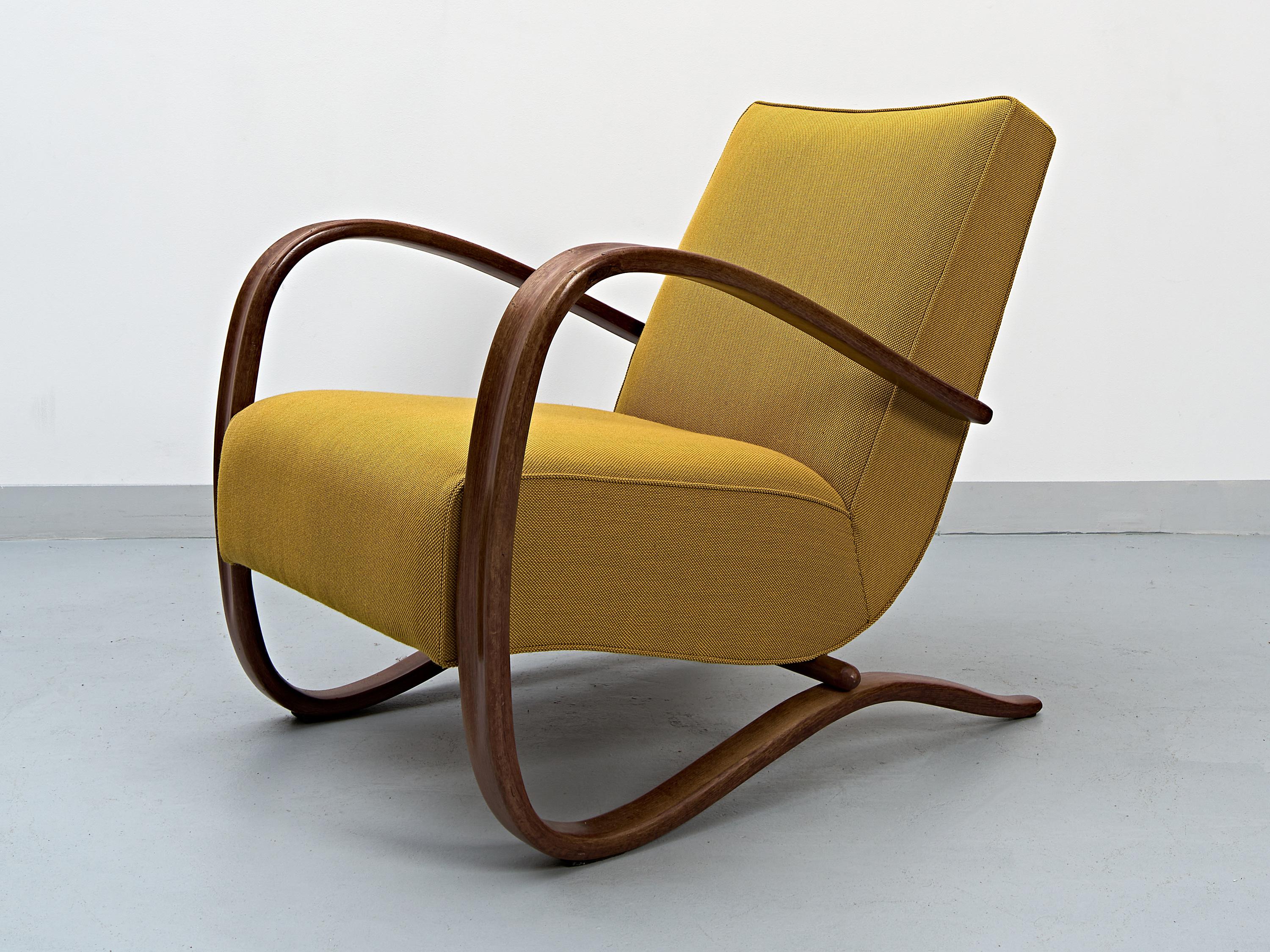 Czech H-269 Lounge Chair by Jindrich Halabala, 1940s For Sale