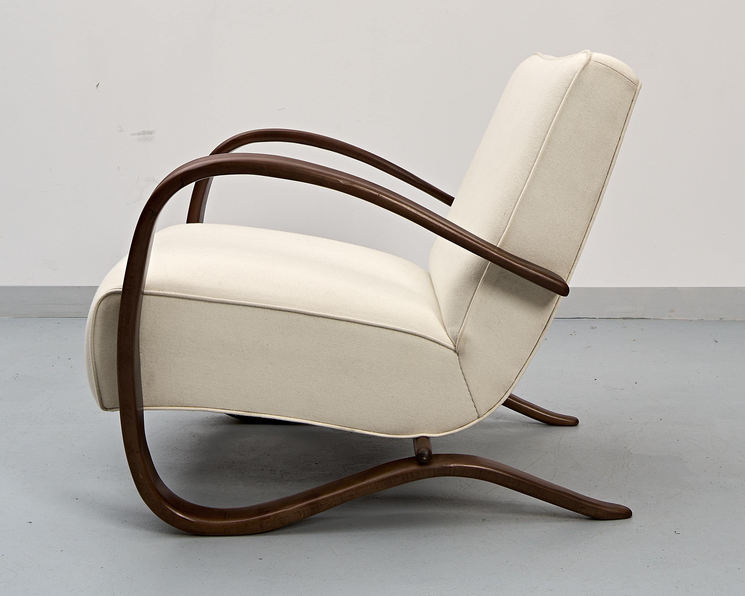 Czech H-269 Lounge Chair by Jindrich Halabala, 1940s For Sale