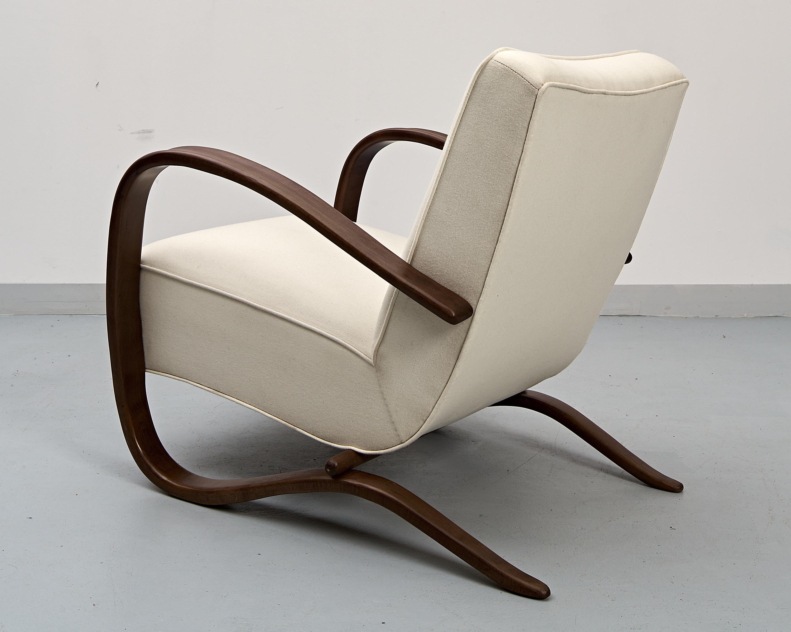 Lacquered H-269 Lounge Chair by Jindrich Halabala, 1940s For Sale