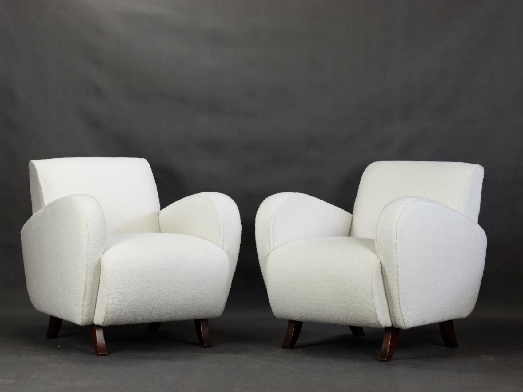 Czech Art Deco Club Chairs / Armchairs H-282  by Jindrich Halabala for UP Závody 1930s
