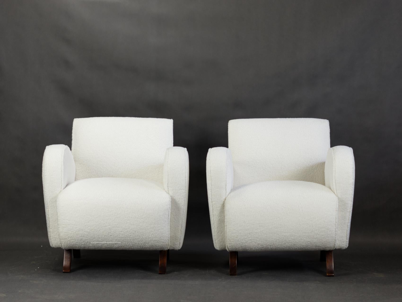 Art Deco Club Chairs / Armchairs H-282  by Jindrich Halabala for UP Závody 1930s In Excellent Condition In Lucenec, SK