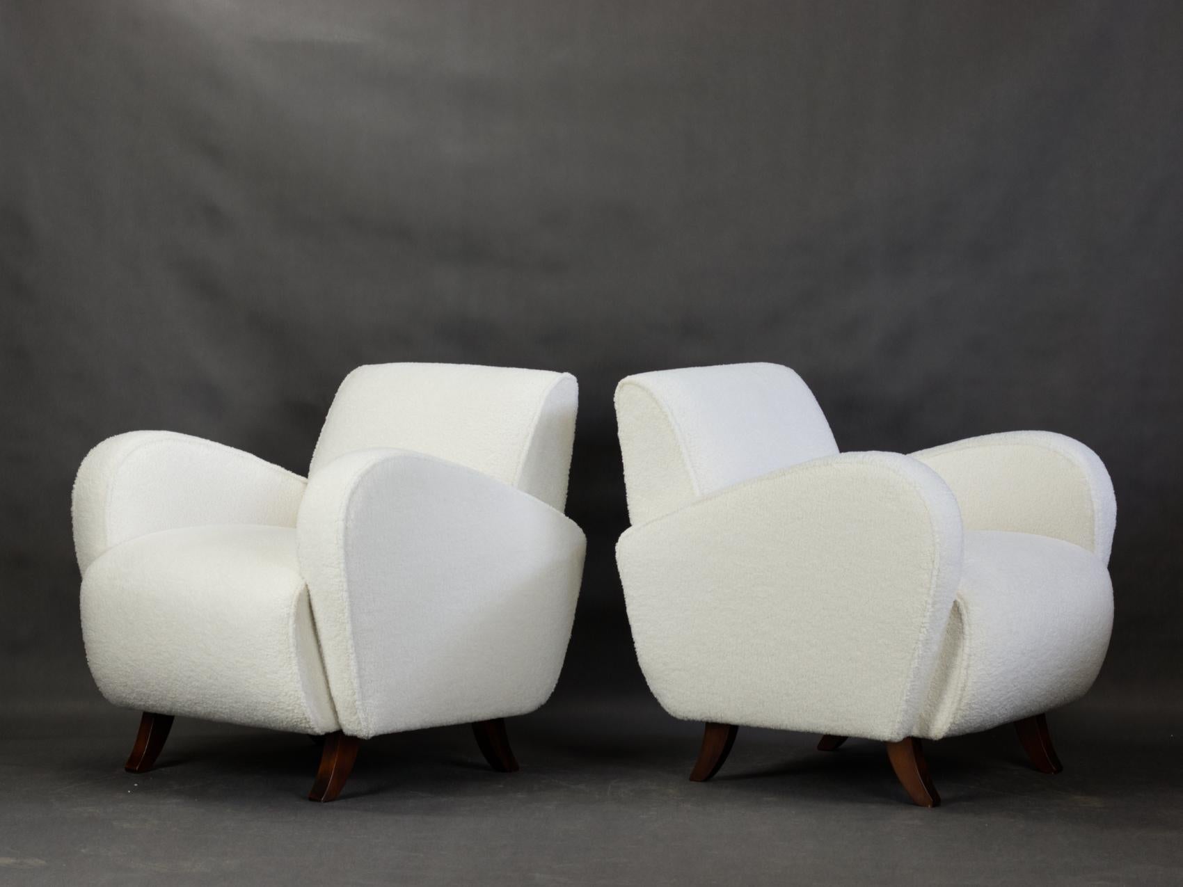 Mid-20th Century Art Deco Club Chairs / Armchairs H-282  by Jindrich Halabala for UP Závody 1930s