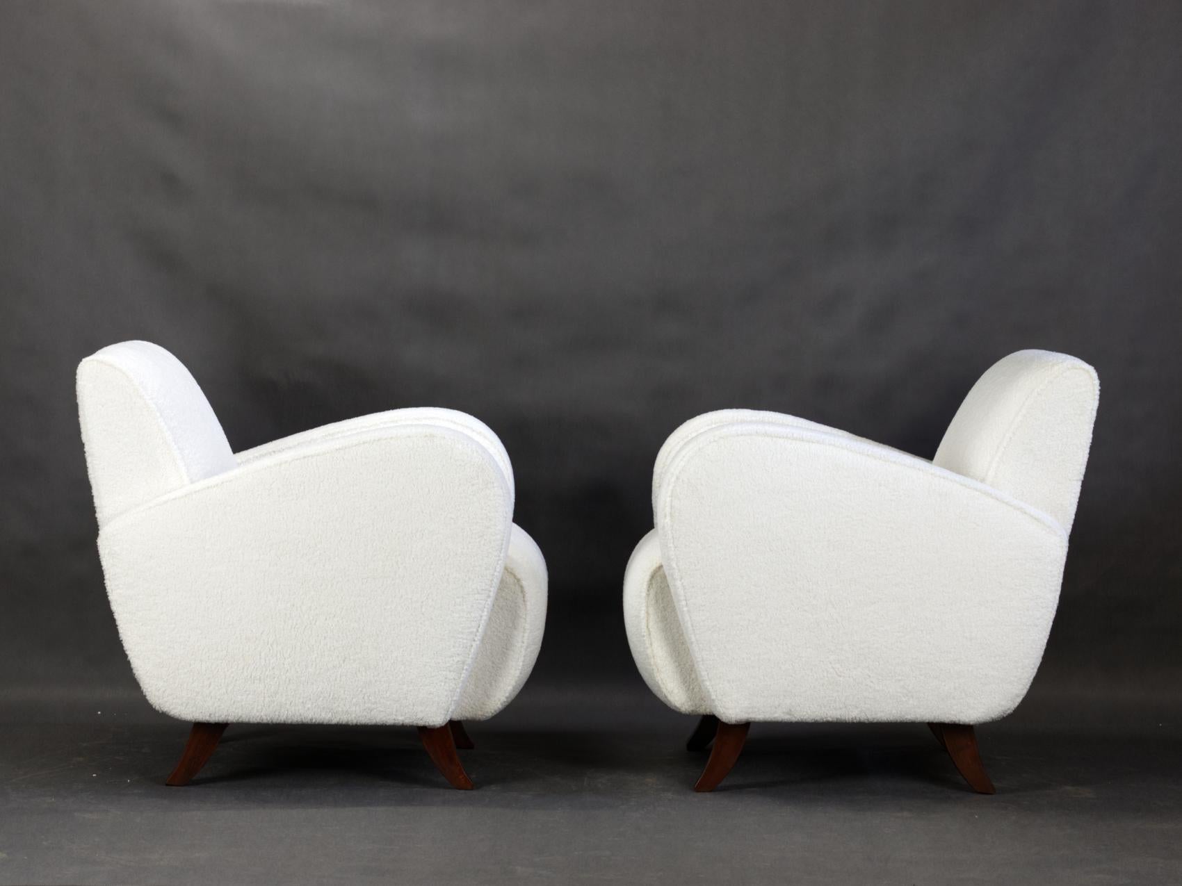 Art Deco Club Chairs / Armchairs H-282  by Jindrich Halabala for UP Závody 1930s 1