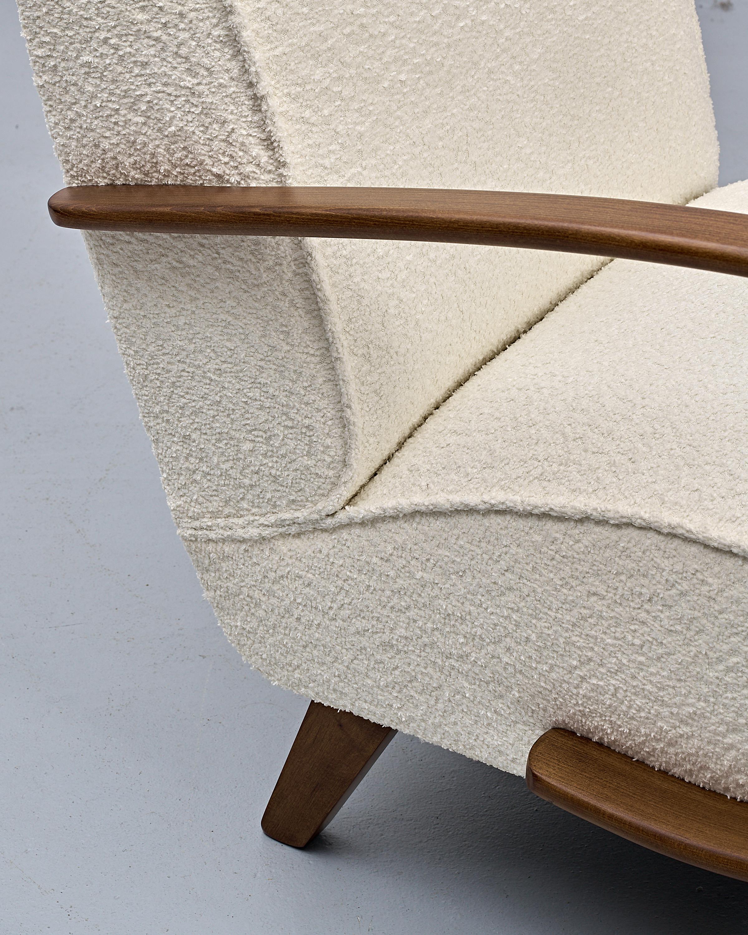Fabric H-410  Bentwood Armchair by Jindřich Halabala, 1930s For Sale
