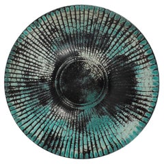 H. A. Kähler Art Deco Ceramic Bowl with Verdigris Green Glaze, Nils Kähler 1930s