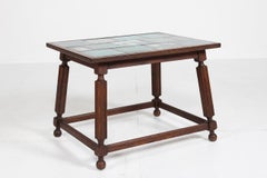 H. Table d'appoint Art déco Kähler en Oak Oak foncé avec carreaux de Jens Thirslund, années 1930