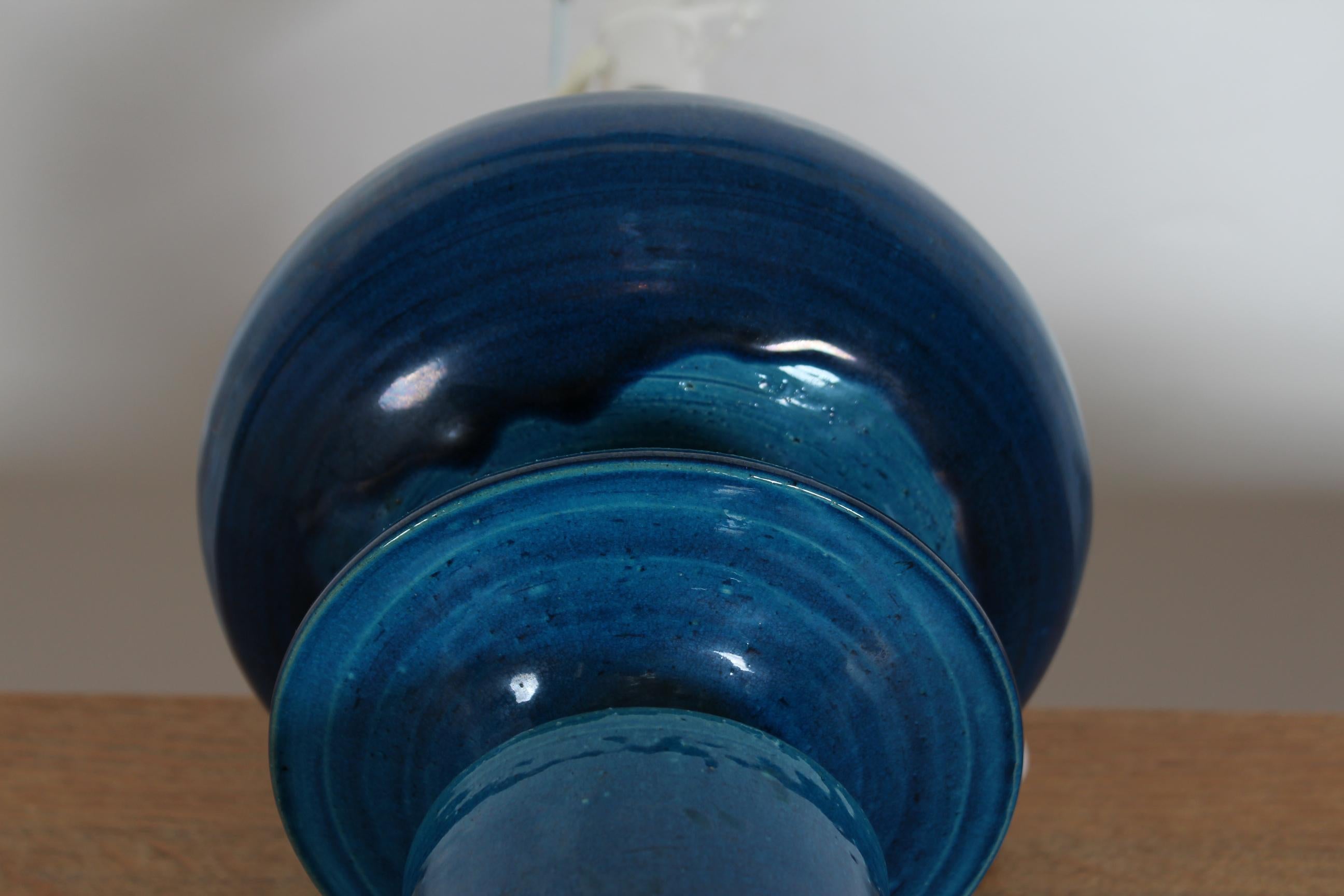H. A. Kähler Extra L Sculptural Table Lamp by Poul Erik Eliasen Turquoise 1970s For Sale 3