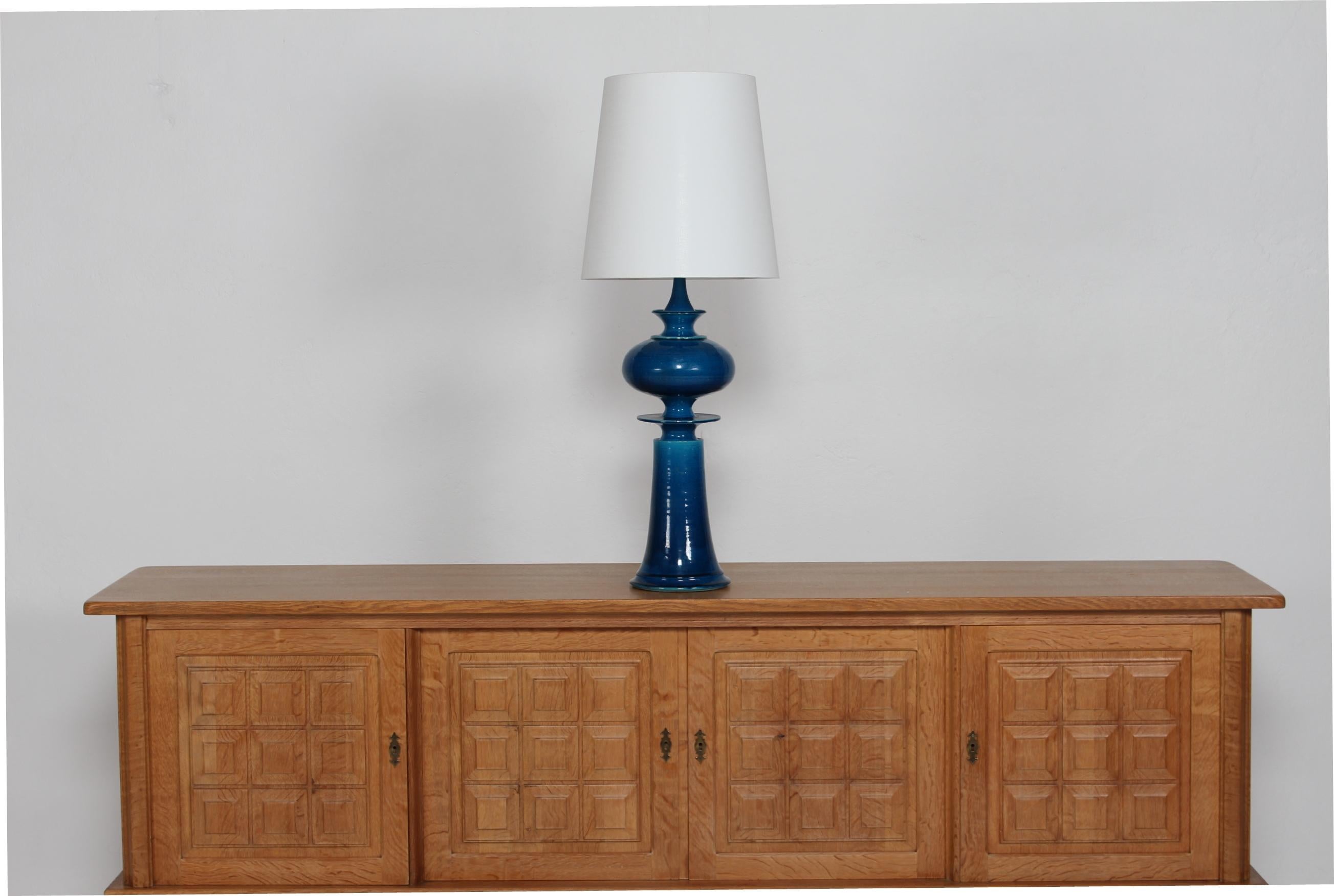 H. A. Kähler Extra L Sculptural Table Lamp by Poul Erik Eliasen Turquoise 1970s For Sale 9