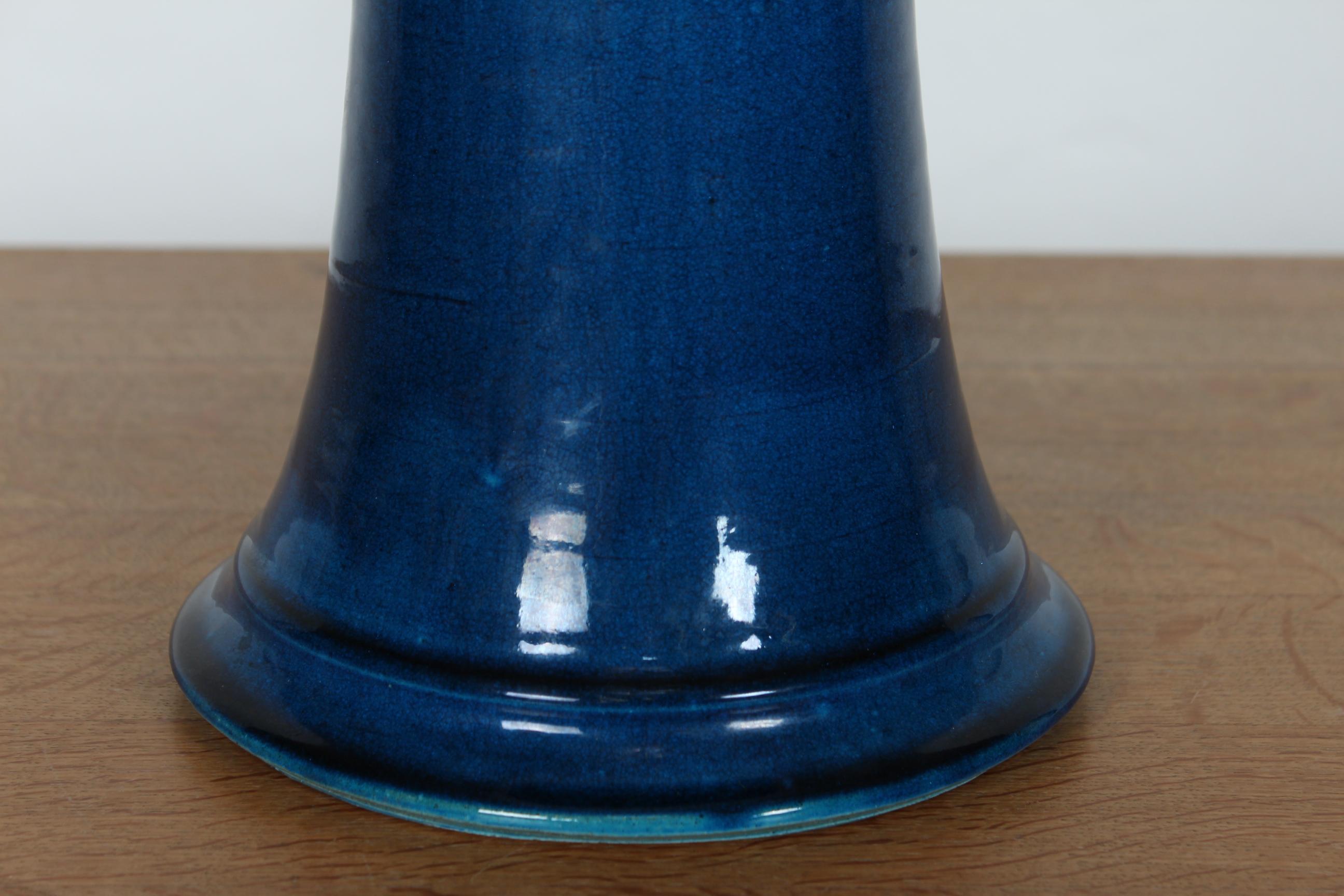 Danish H. A. Kähler Extra L Sculptural Table Lamp by Poul Erik Eliasen Turquoise 1970s For Sale