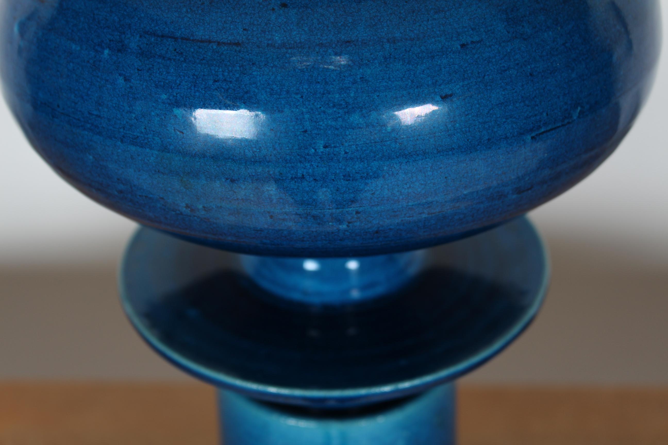 H. A. Kähler Extra L Sculptural Table Lamp by Poul Erik Eliasen Turquoise 1970s In Good Condition For Sale In Silkeborg, Silkeborg