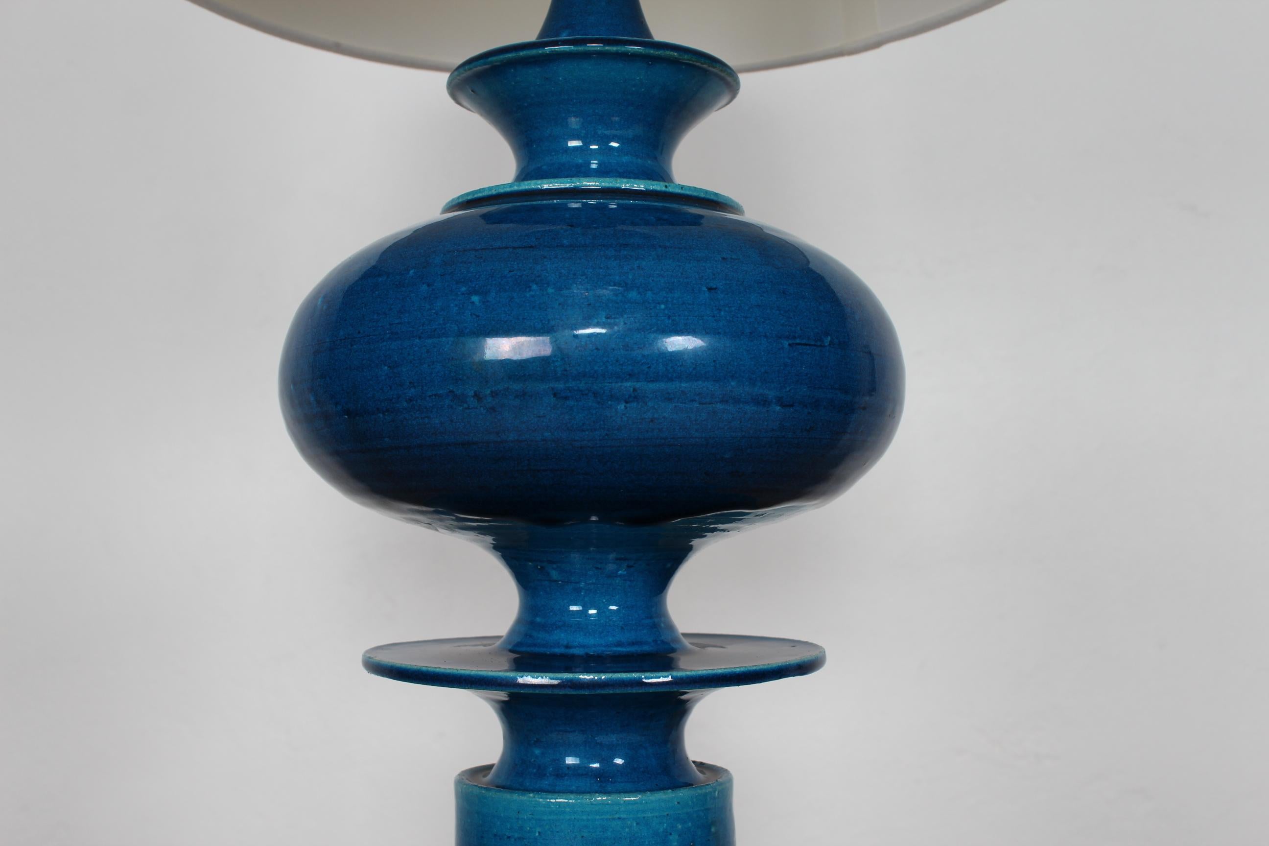 Fabric H. A. Kähler Extra L Sculptural Table Lamp by Poul Erik Eliasen Turquoise 1970s For Sale