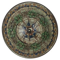H. A. Kähler Large Bowl with Floral Motif by Jens Thirslund Denmark 1930s