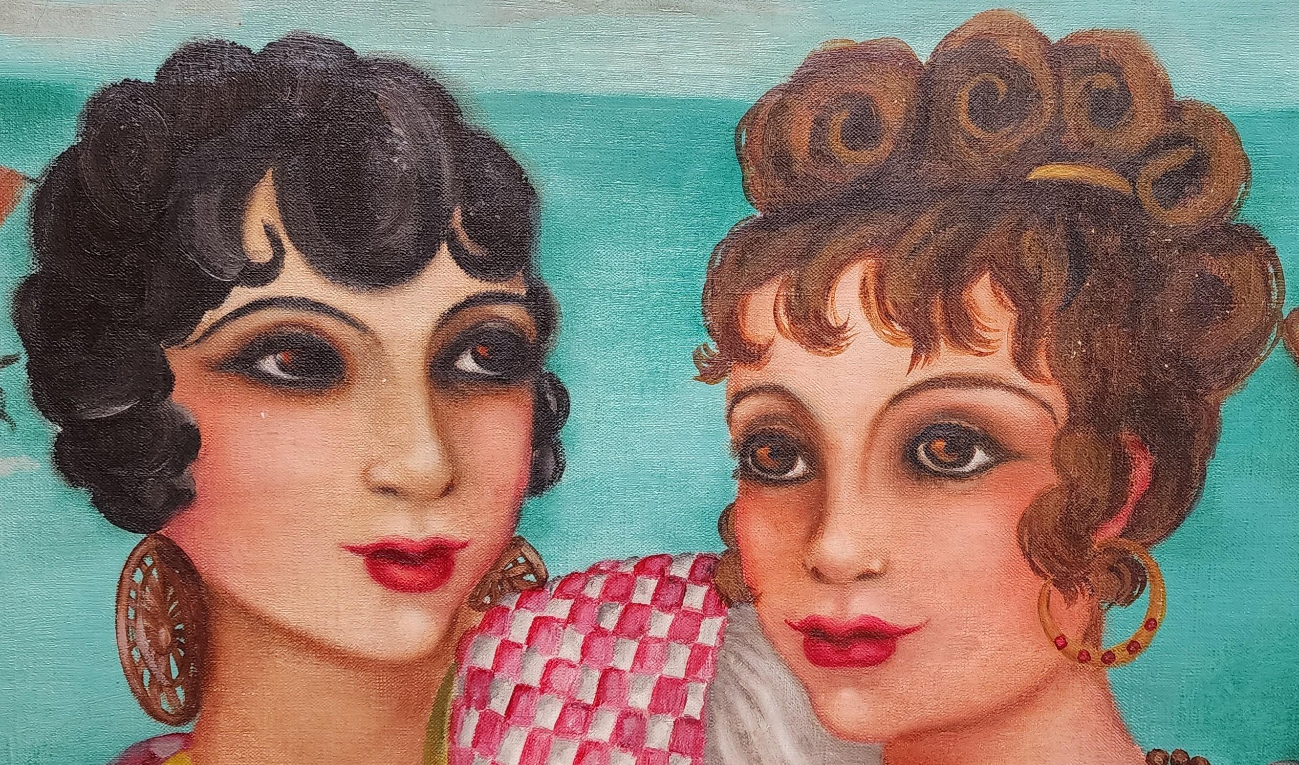 The Catch, anni '20, donne artiste francesi, STORIA INUSUALE, Thorwald Helleson - Painting di Hélène Marie Marguerite Perdriat
