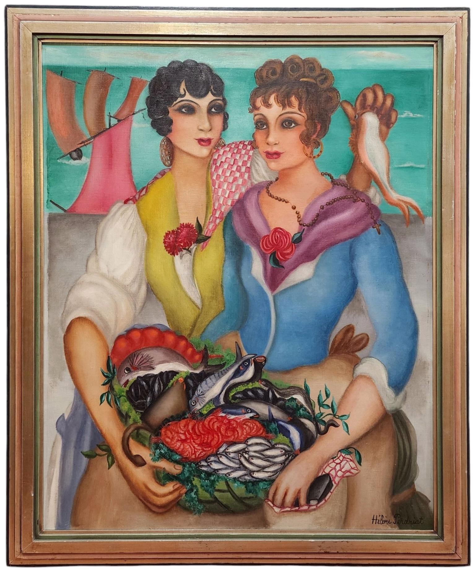 Portrait Painting di Hélène Marie Marguerite Perdriat - The Catch, anni '20, donne artiste francesi, STORIA INUSUALE, Thorwald Helleson