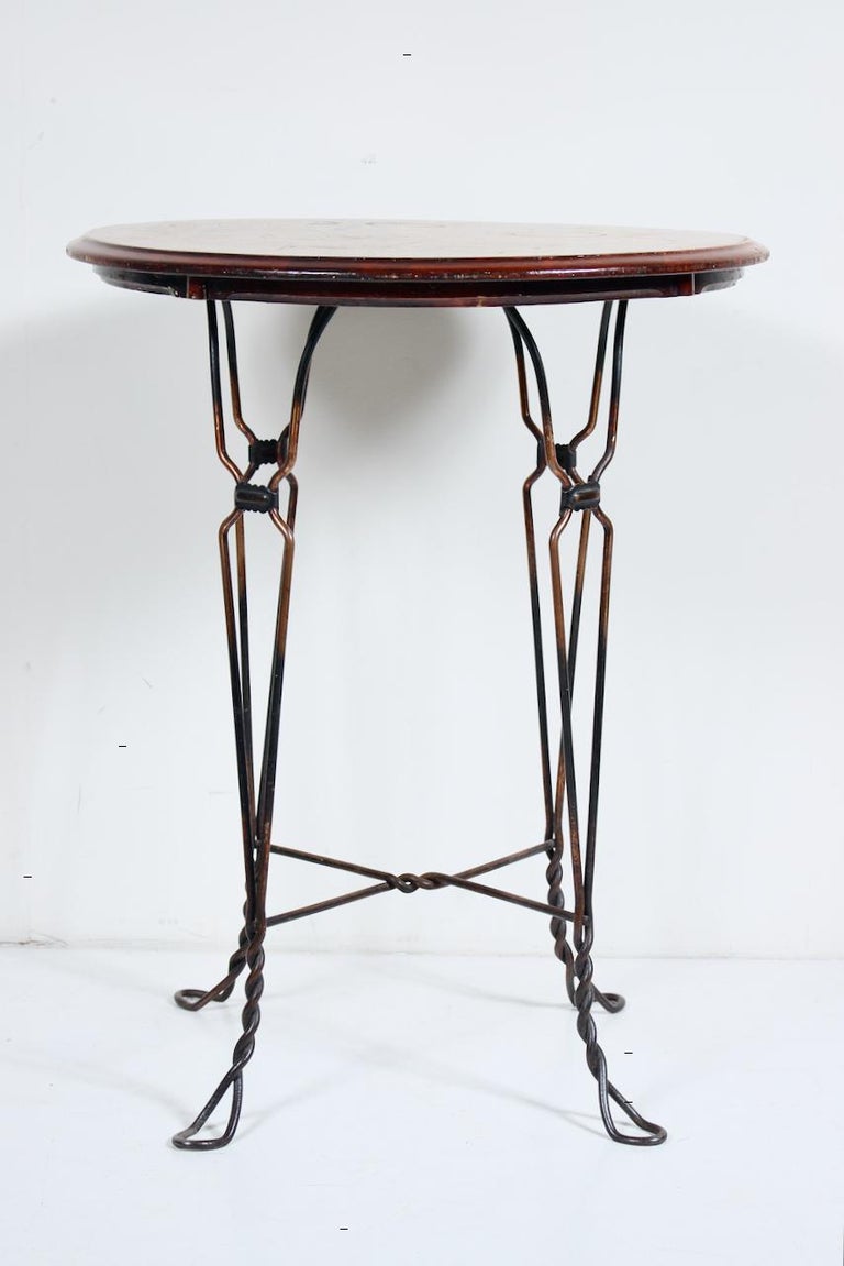 H. Andrews Oak and Twisted Wire Japan Finish Ice Cream Parlor Cafe