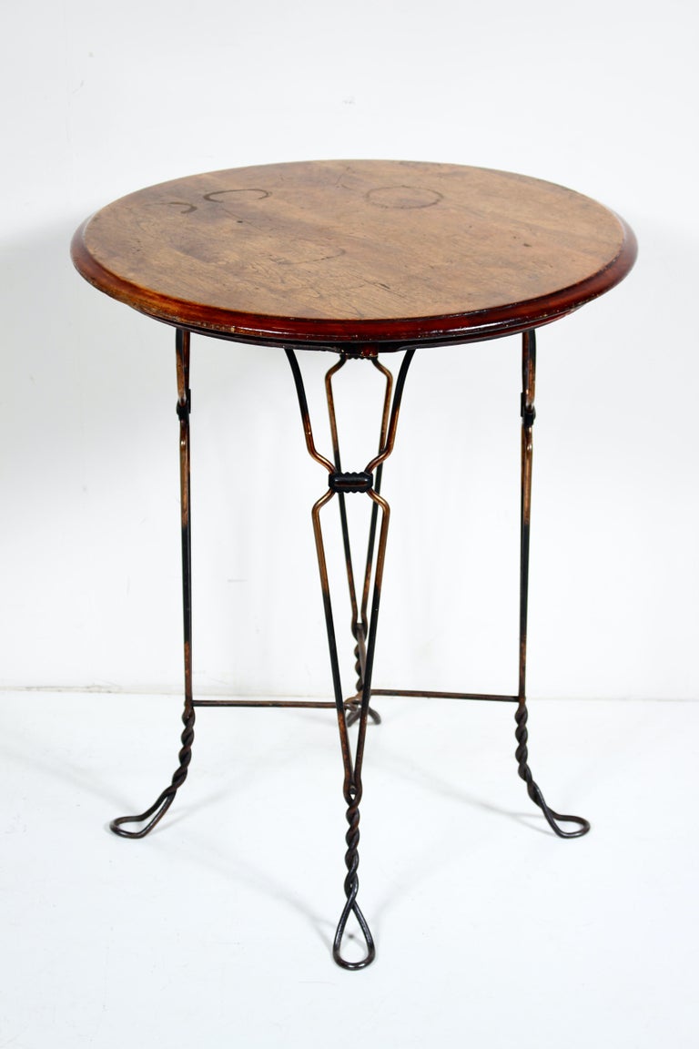 H. Andrews Oak and Twisted Wire Japan Finish Ice Cream Parlor Cafe