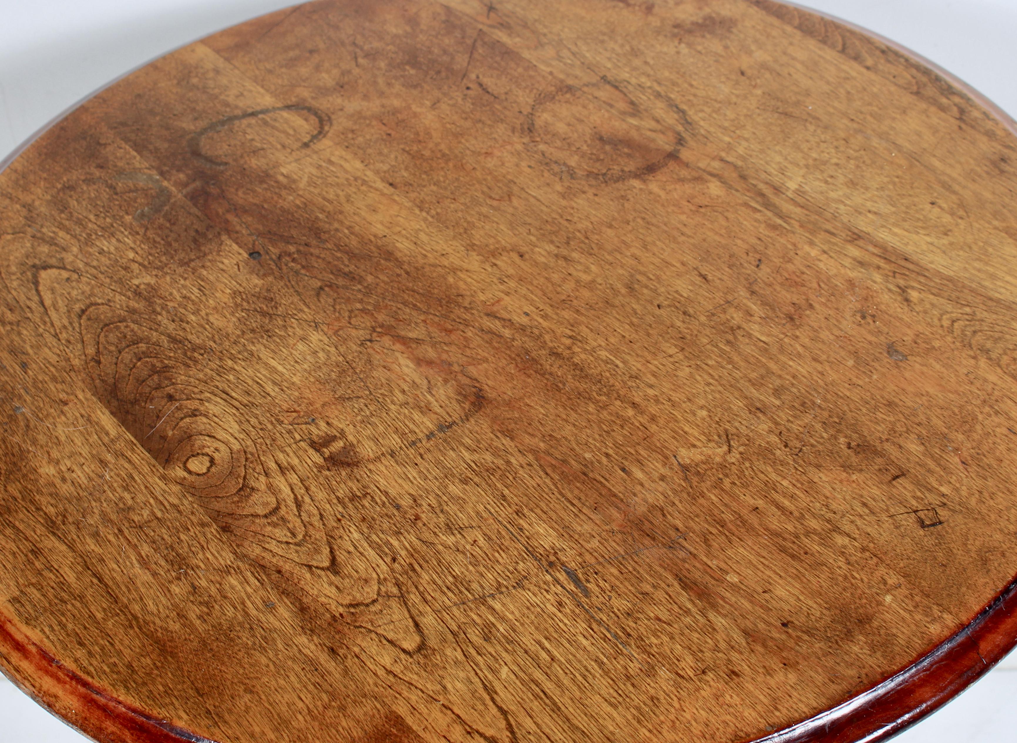 H. Andrews Oak & Twisted Wire Japan Finish Ice Cream Parlor Cafe Table, C. 1900 For Sale 1