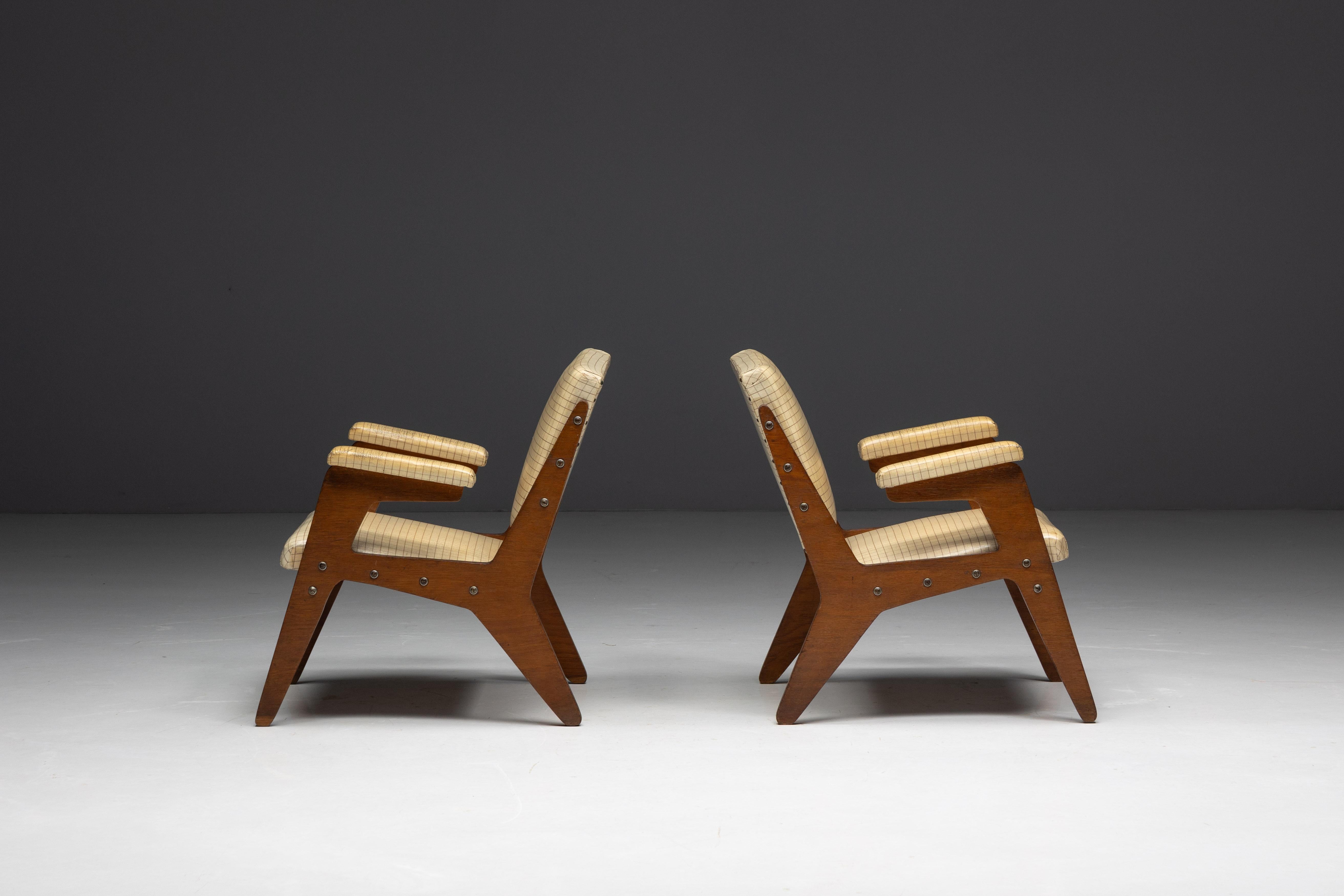 Mid-Century Modern 'H' Armchairs by José Zanine Caldas, Brazil, 1950s For Sale