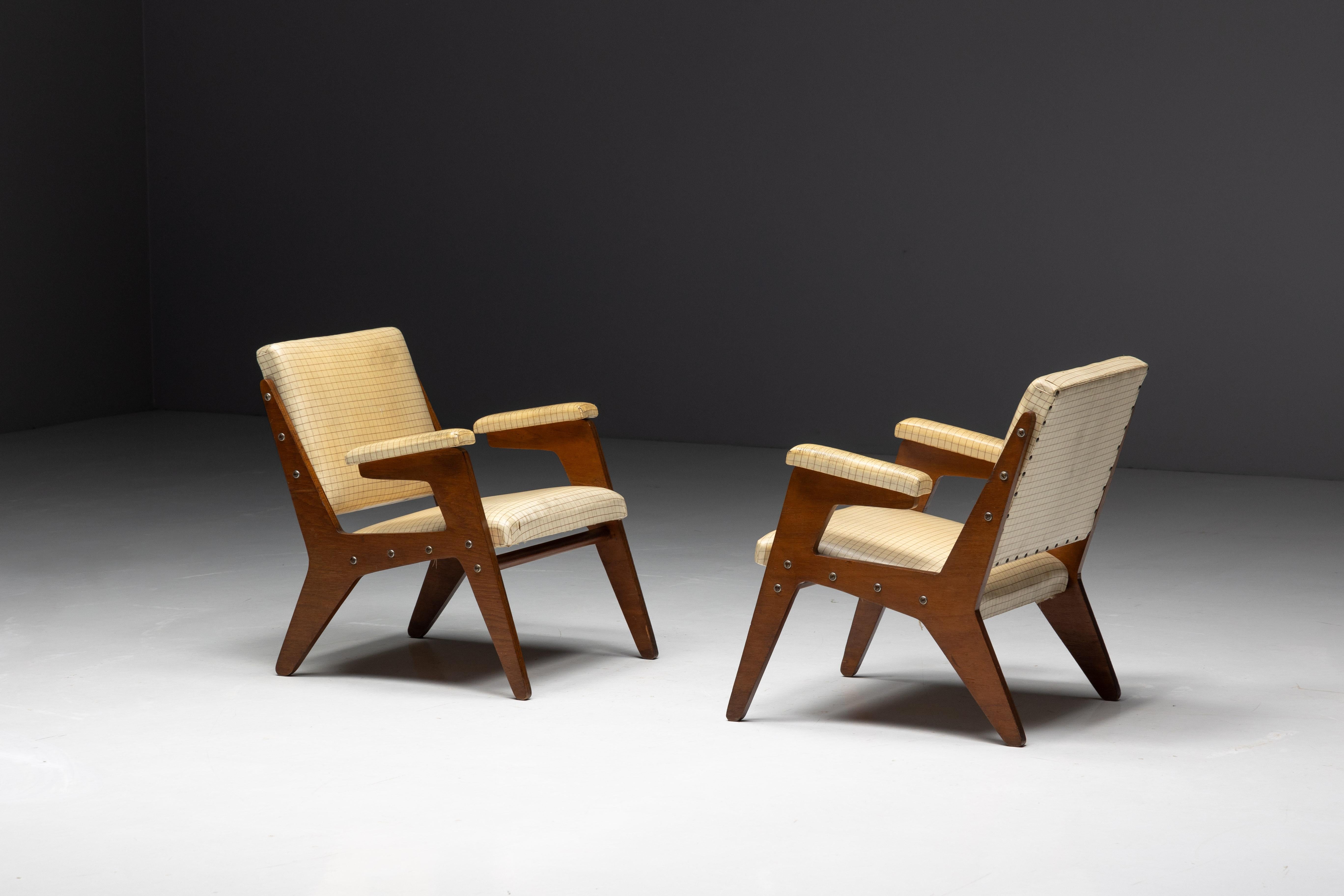 Brazilian 'H' Armchairs by José Zanine Caldas, Brazil, 1950s For Sale
