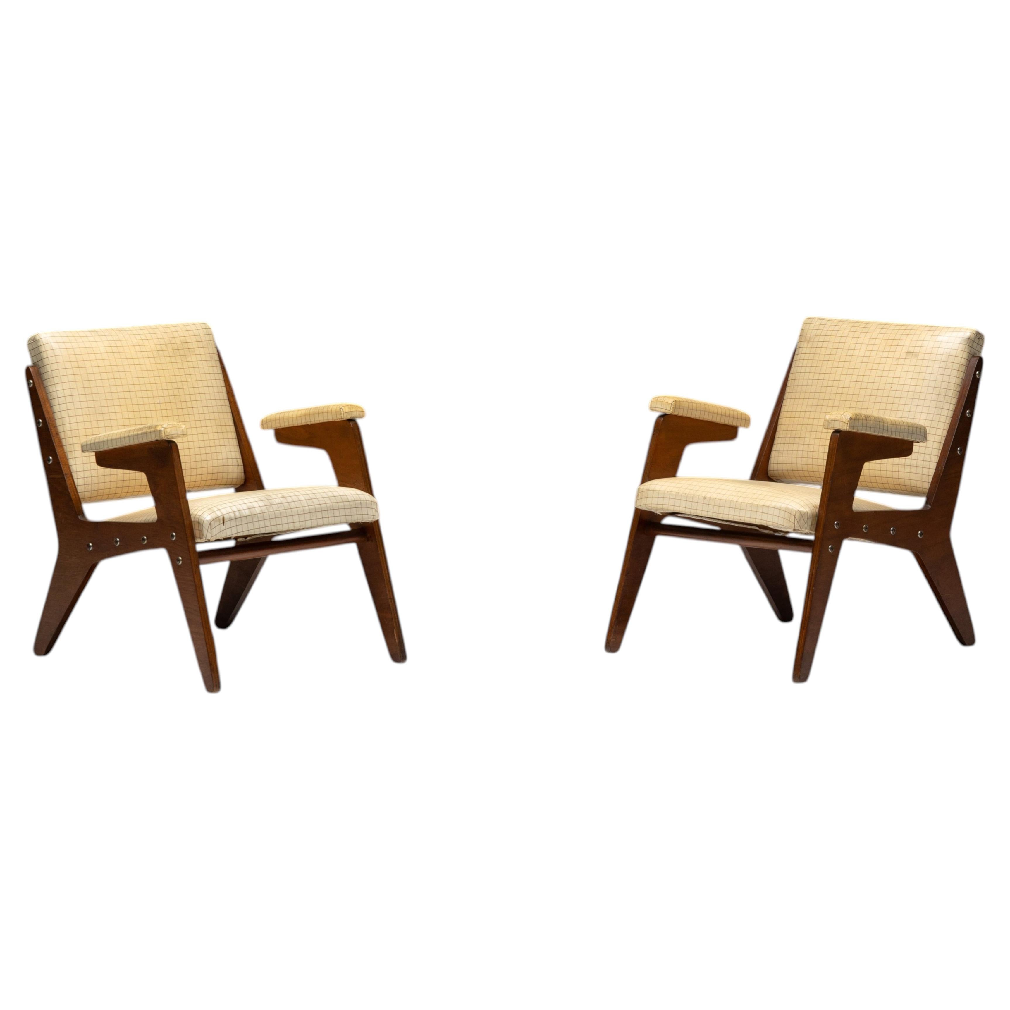 'H' Armchairs by José Zanine Caldas, Brazil, 1950s For Sale