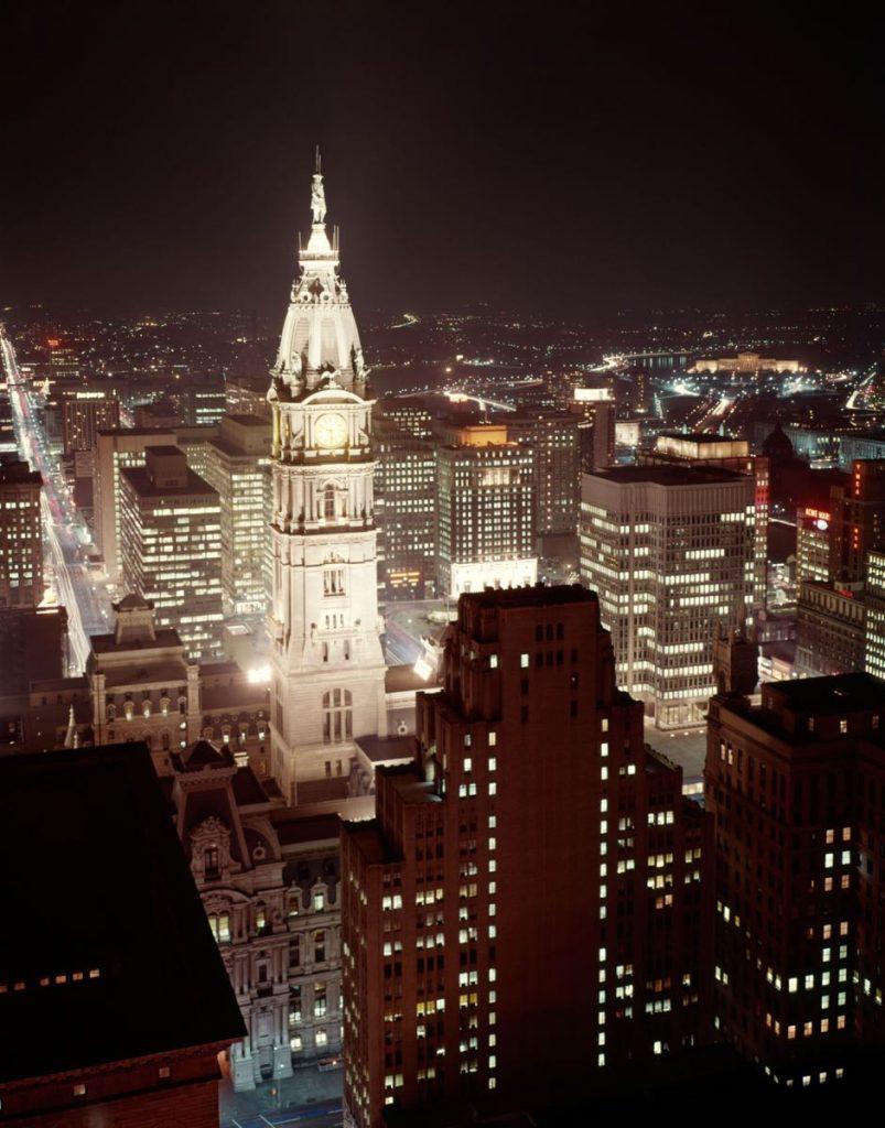 H. Armstrong Roberts Color Photograph - Philadelphia Night Time (1966) - Oversize