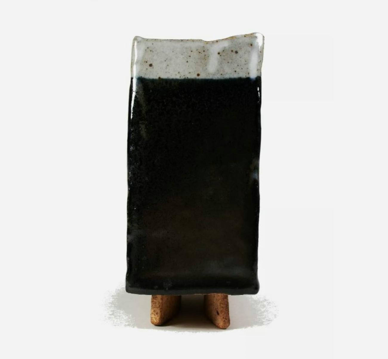 Glazed H. ASHMILL - Slab Form Studio Pottery Vase - Signed - Canada - Late 20th C. For Sale