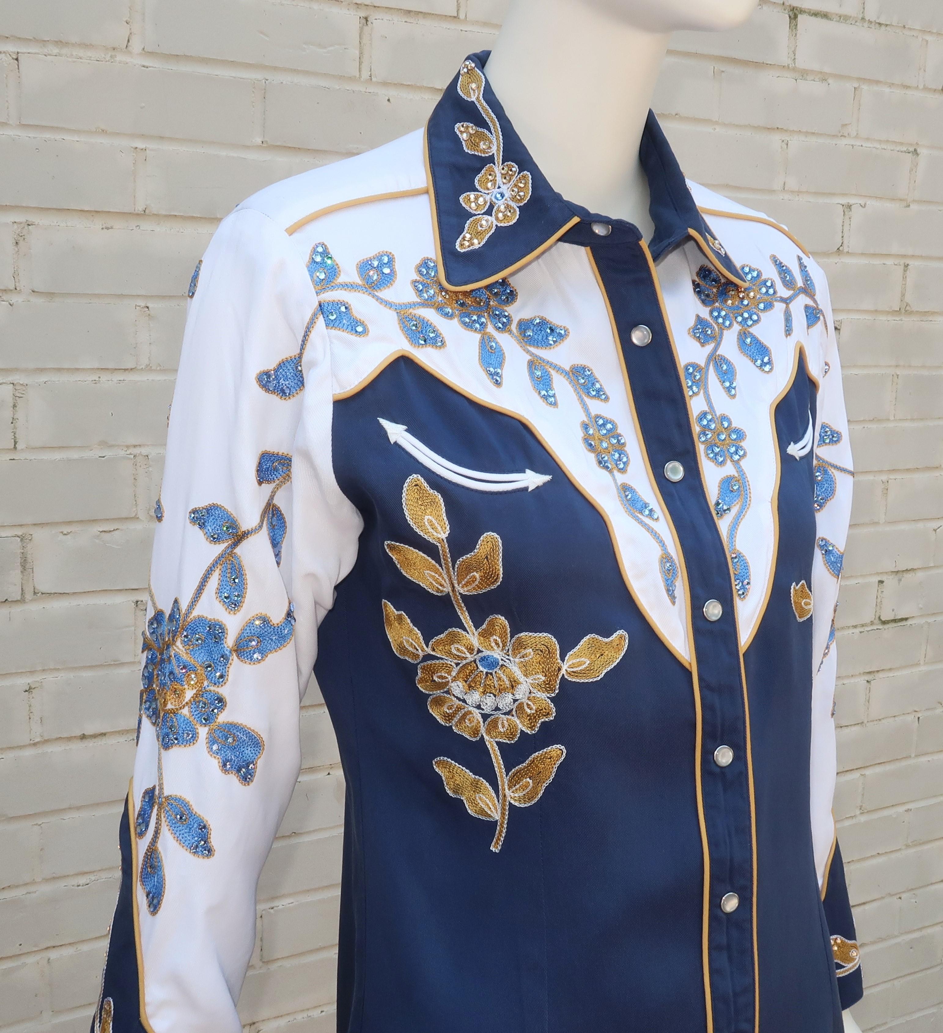 H Bar C Rhinestone Western Shirt As Worn By Susan Sarandon In Monarch In Good Condition For Sale In Atlanta, GA