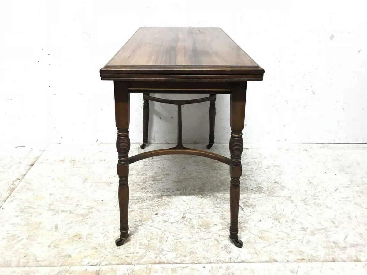 Hand-Crafted H Batley, Attributed Collinson & Lock, an Anglo-Japanese Fold Over Card Table For Sale
