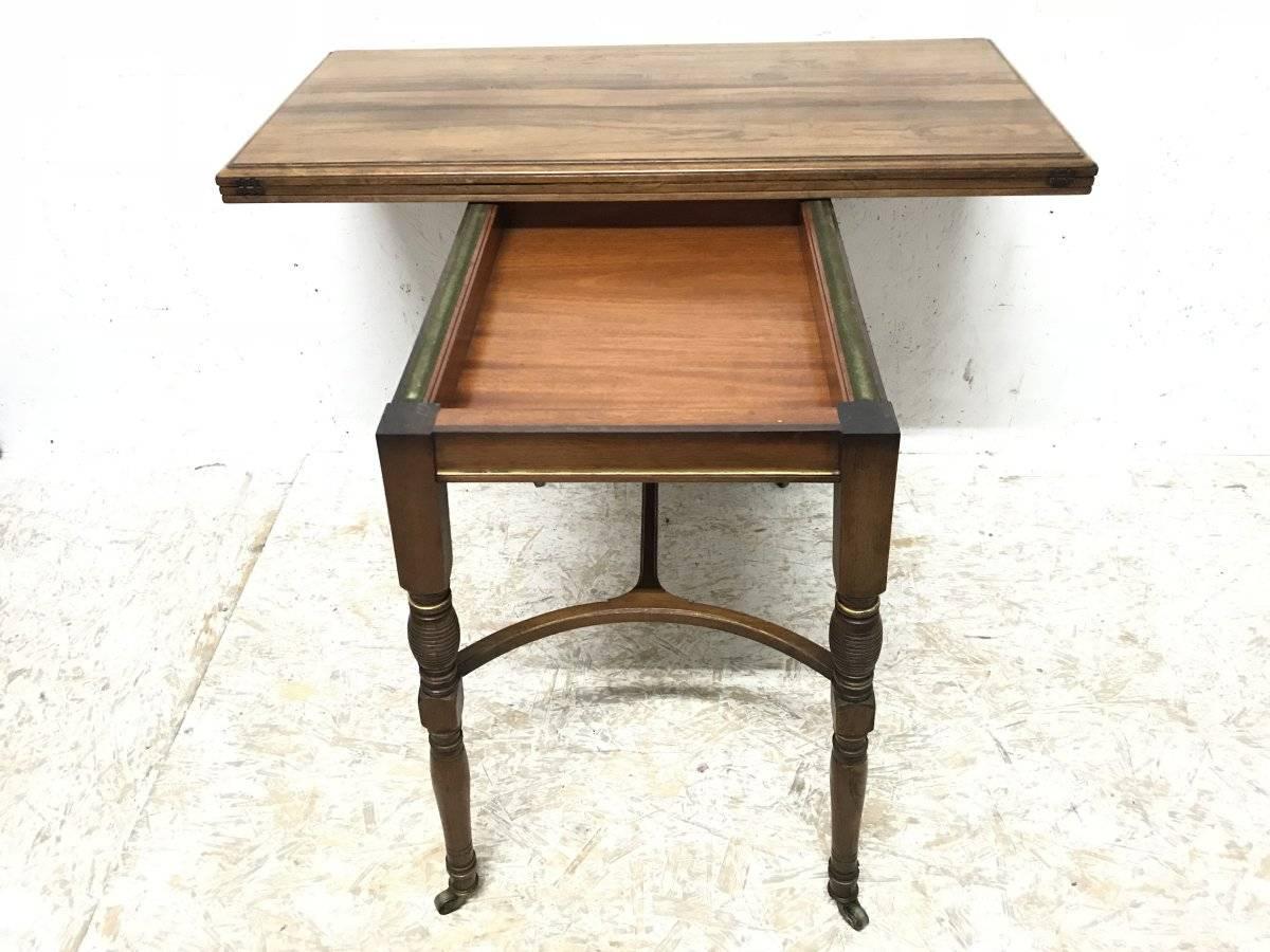 Late 19th Century H Batley, Attributed Collinson & Lock, an Anglo-Japanese Fold Over Card Table For Sale