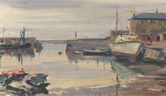 H. Bowyer – Ölgemälde, „ Calm In The Harbour“, 20. Jahrhundert