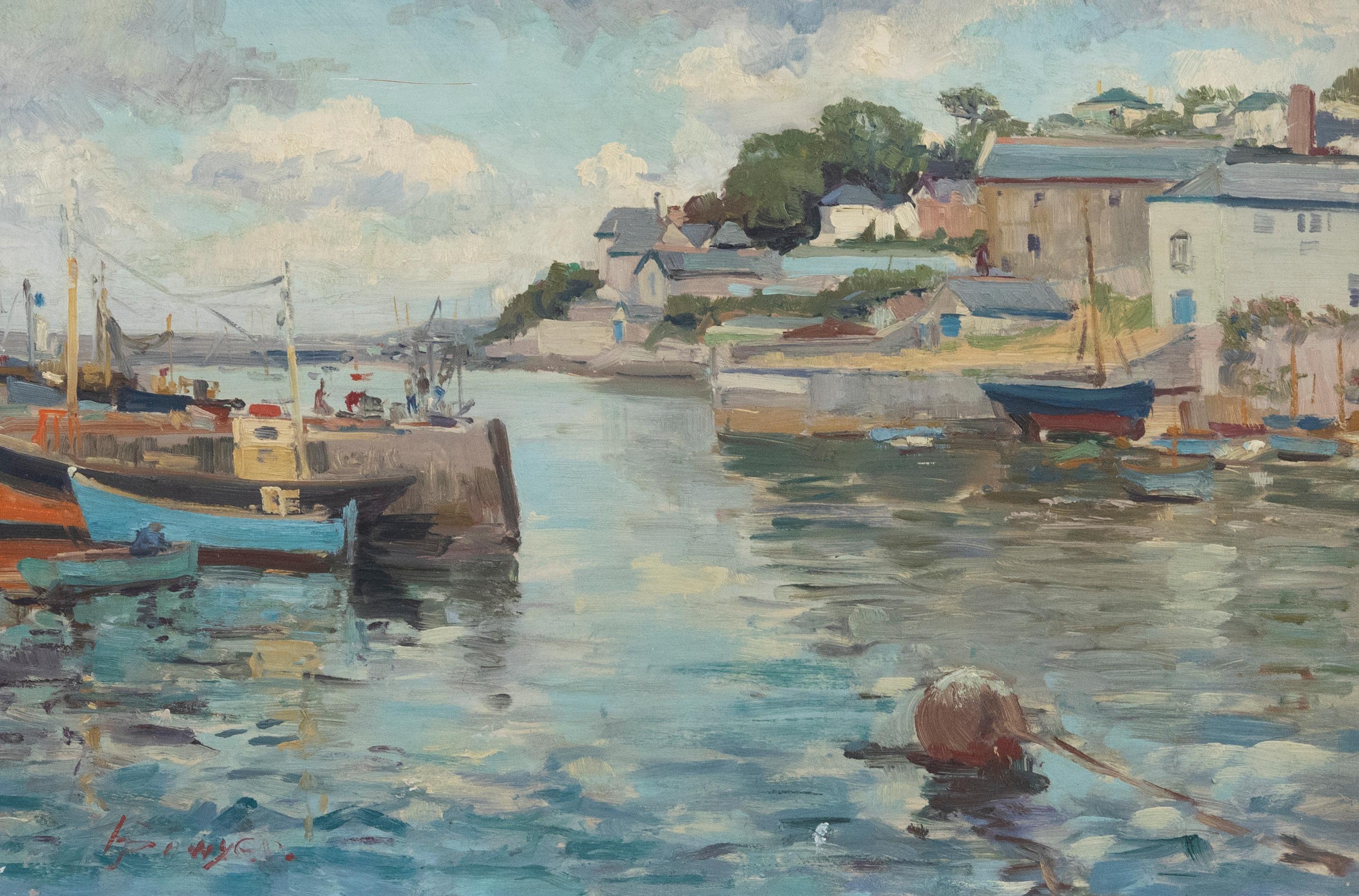 H. Bowyer - 20th Century Oil, Cornish Harbour For Sale 1