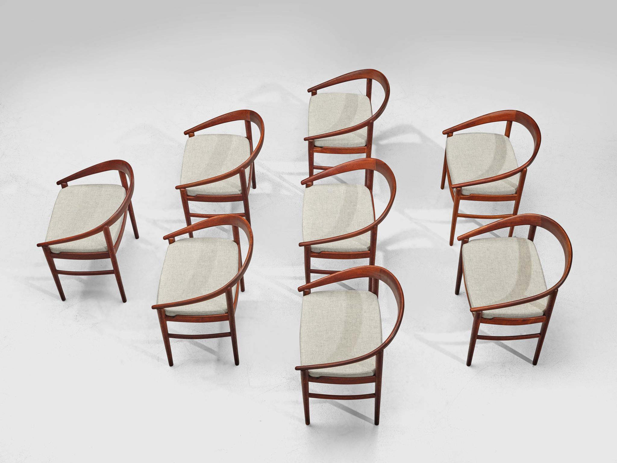 H. Brockmann Petersen Set of Eight '123' Dining Chairs In Good Condition In Waalwijk, NL
