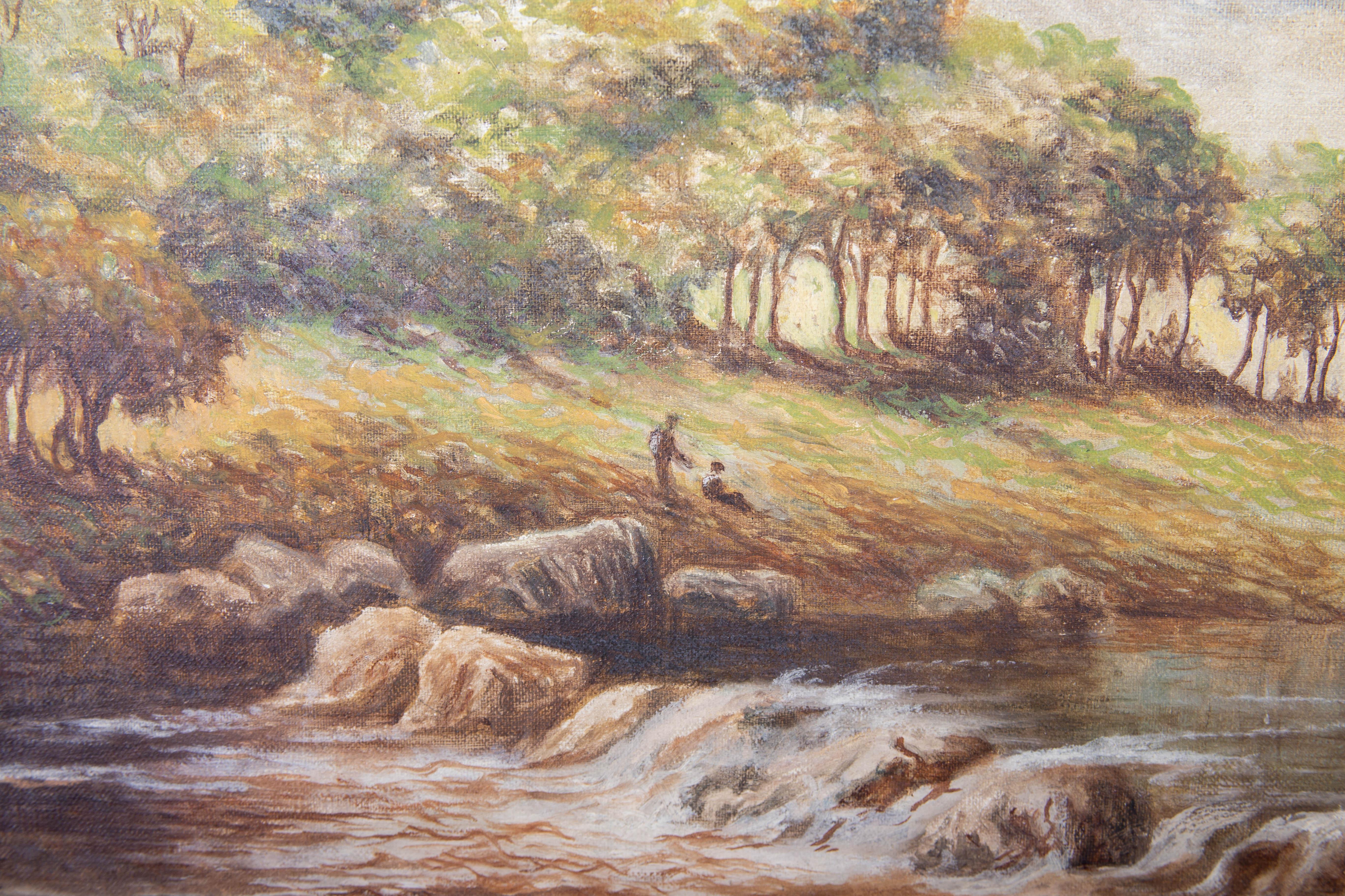 H. Bryan - Early 20th Century Oil, Mountain River For Sale 4