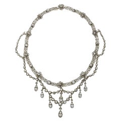H. Bückmann German Belle Époque Diamond, Silver and Gold Necklace, Circa 1905