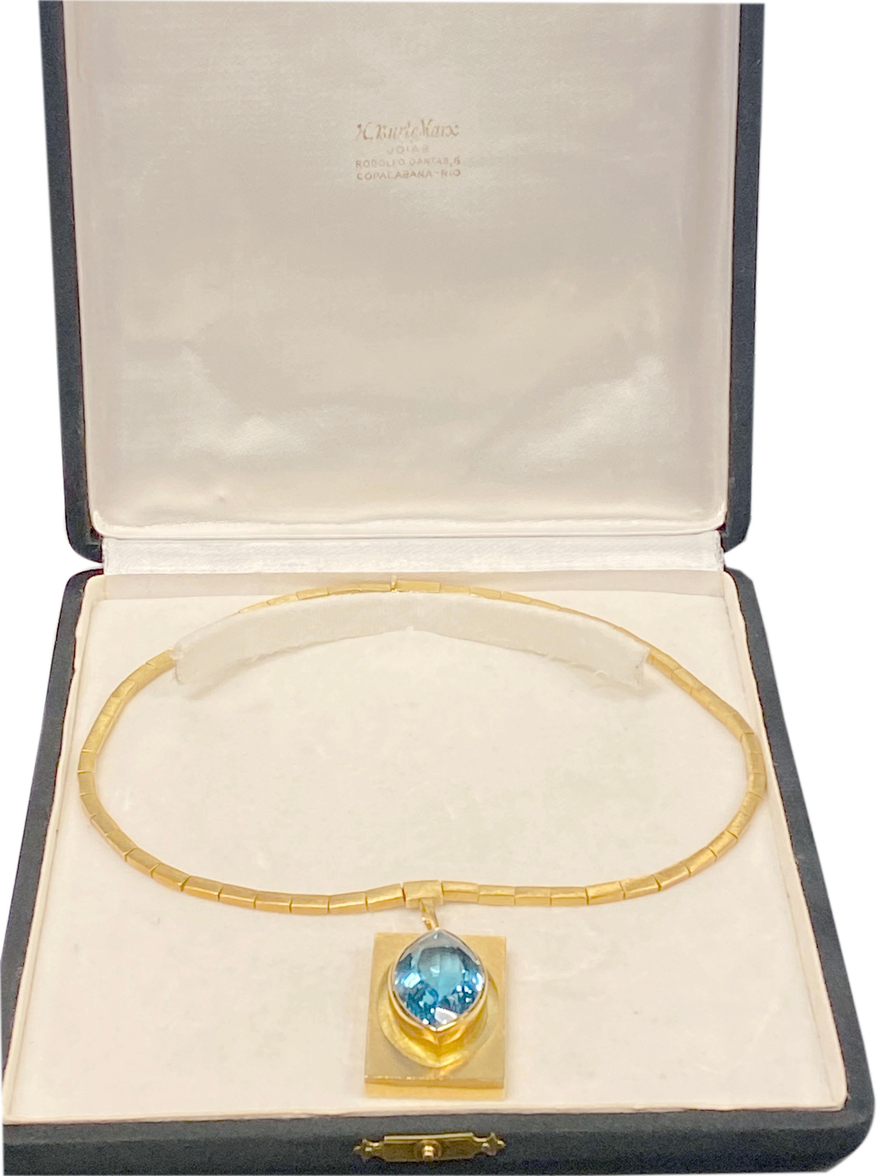 H. Burle Marx Große Halskette aus Gold und Topas mit Originalverpackungen aus der Mitte des Jahrhunderts im Angebot 5