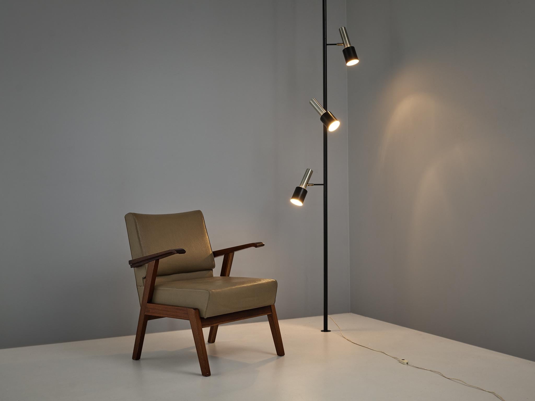 H. Busquet for Hala Clamp Floor Lamp with Three Adjustable Shades  In Good Condition For Sale In Waalwijk, NL
