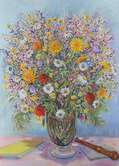 H. Carl - Large Mid 20th Century Oil, Summer Floral Still Life