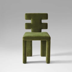 H Chair in Green Velvet